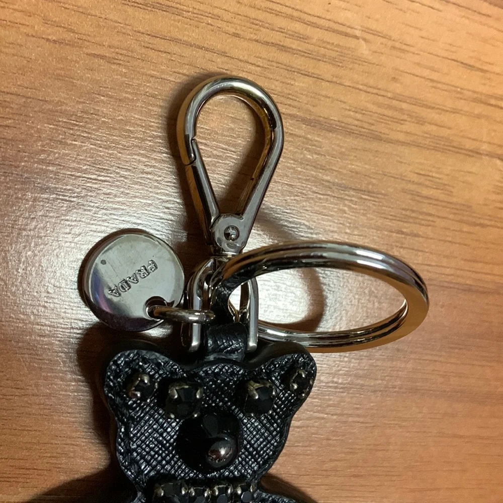 Brand New in Box Authentic Prada Rhinestone Bear Keychain